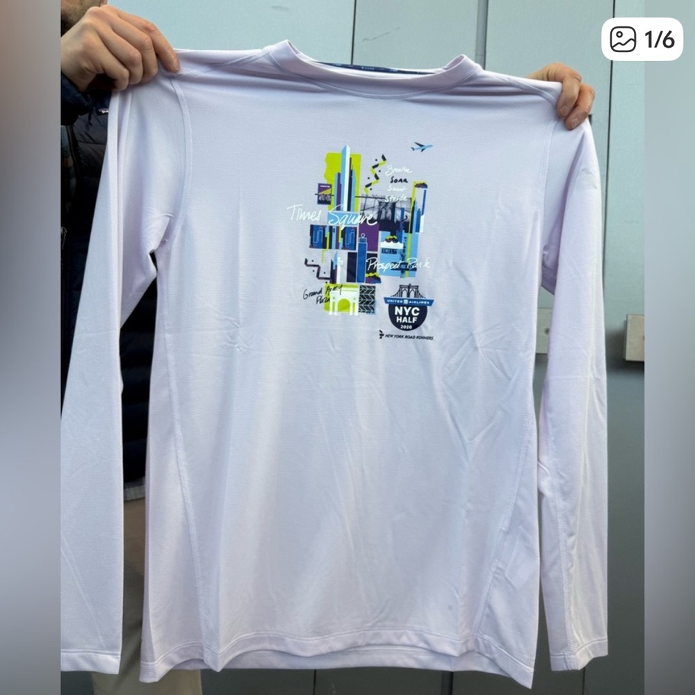 NWT United Airlines NYC Half Marathon Long Sleeve Tee | Men’s Large